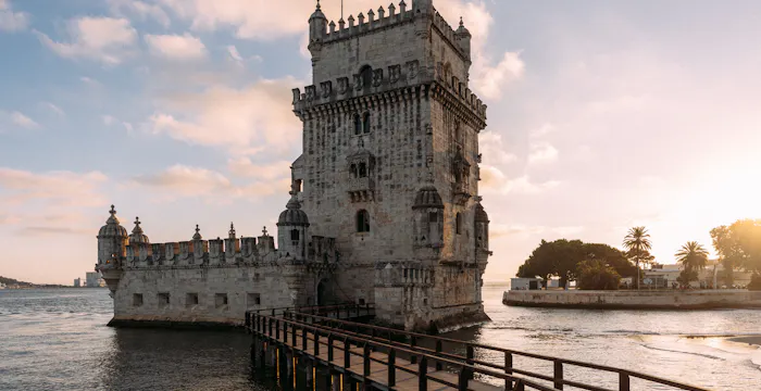 Belém Tower beside the Tagus River